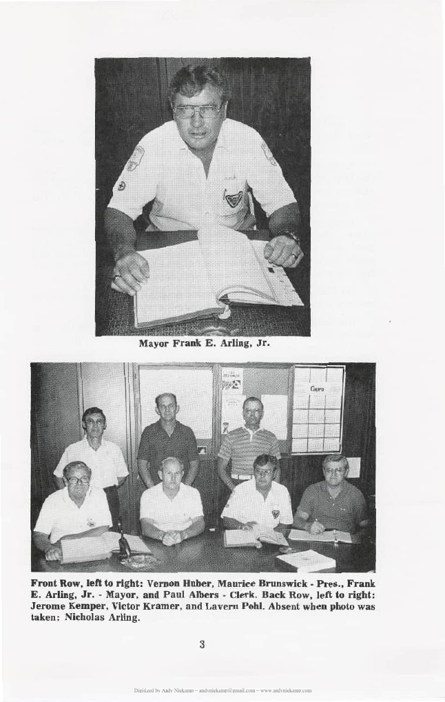 Mayor Frank E. Arling Jr. and village officers