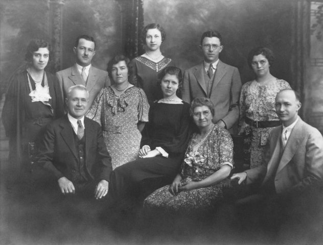 Alois J. Willke Family. 1934  
Standing: Marie (Willke) Goecke, Al H. Willke, Ada (Willke) Limke, Marcella (Willke) Austing, Edgar Willke & Lucille (Willke) Vehr
Seated: Alois J. Willke, Margie (Willke) Landen, Caroline (Vanderhorst) Willke & George Willke.