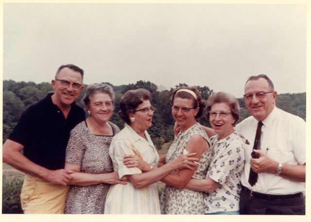 Ed and his sisters and brother. Left to Right: Dr Edgar Willke Marie (Willke) Goecke Lucille (Willke) Vehr Margie (Willke) Landen, Marcella (Willke) Austing Dr Al Willke. 1966. Dr. Edgar Willke is my maternal grandfather.