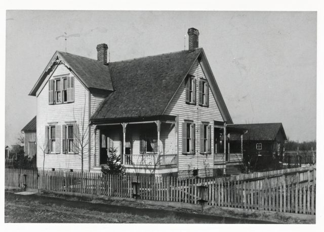 Photo caption - Alfrida (Kleinhenz) Willke writes in 1977: Mike Gagel residence about 1915. Maria Stein, Ohio. Now Marge Goecke residence. Part of the barn and outhouse that belonged to the Willke property can be seen on the picture (left).