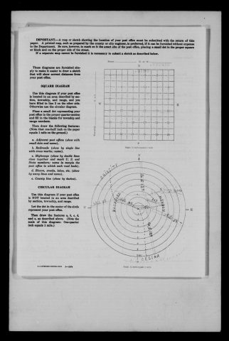 Original filename: M1126-460-0478.jpg
Image filename: M1126-460-0478-Mercer.jpg
Post office / subject: Mercer

Readable information (selective summary):
Circular supporting map for Mercer. Labels Rockford, Mendon, Celina, Ohio City, St. Marys River, U.S. 127 and State 33. Center office name not clearly entered; association from adjoining report.

Reading notes: This is a visual reading and selective summary, not a full transcription. Unclear readings are marked uncertain, tentative, faint, or with a question mark. Office names on blank reverse sides may be identified from adjoining records as stated above.